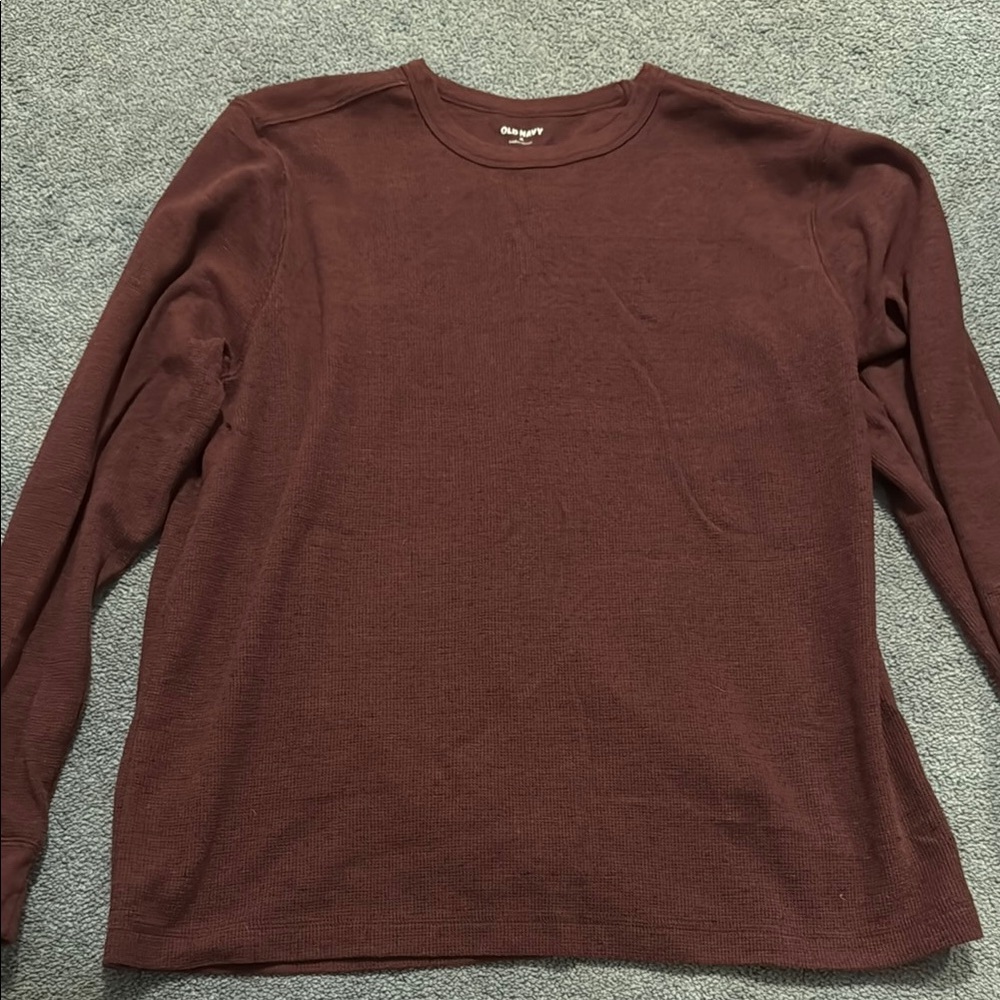 Men's Burgundy Long Sleeve Shirt